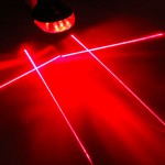 Bicycle taillight, with 5 leds and 4 laser beams, X design, red color, red laser